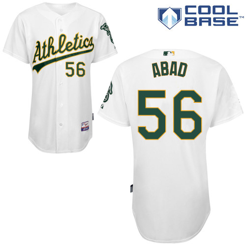 Fernando Abad #56 MLB Jersey-Oakland Athletics Men's Authentic Home White Cool Base Baseball Jersey